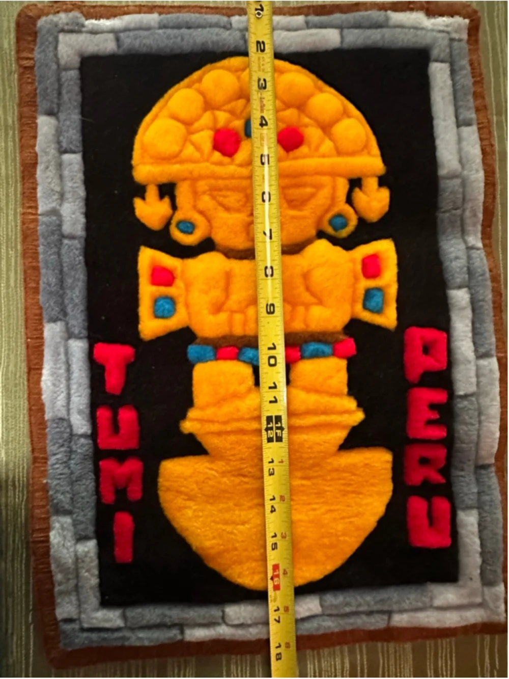 Vtg Time Peru Peruvian Tapestry Wall Art Handmad Thick Wool Rug Ceremonial Inca